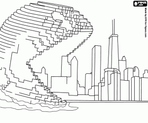 Pixsels, Pac-Man bir şehir saldırır boyama