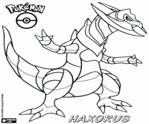 Bir Pokemon ejderha, Haxorus boyama