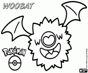 Pokemon yarasa Woobat boyama