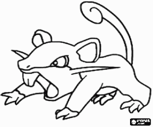 Pokémon ispiyoncu Rattata boyama