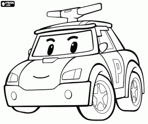Polis arabası Robocar Poli boyama