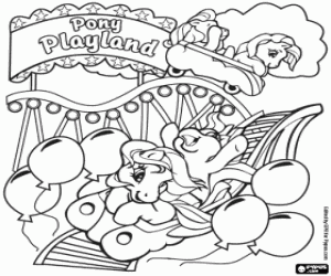 Pony Playland'ın lunapark treni boyama