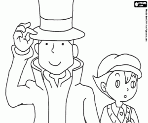 Profesor Layton ve Luke Triton boyama