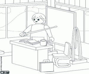 Profesör okul Playmobil boyama