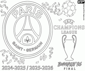 PSG, 2026 Şampiyonlar Ligi şampiyonları boyama
