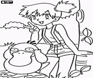 Psyduck ve May, Pokemon boyama