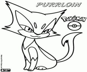 Purrloin, kedi bir Pokemon boyama
