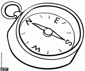 Bir pusula Kuzey'i gösterir boyama