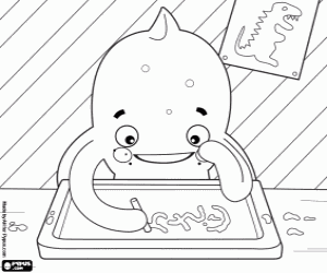 Pypus ahtapot tebeşir ile yazıyor boyama