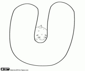 Pypus harf U arkasında boyama