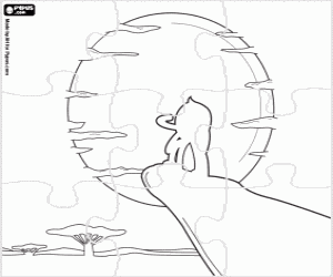 Pypus olarak Aslan Kral yapboz boyama