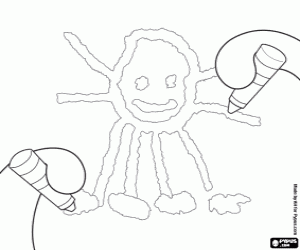 Pypus bir otoportre yapar boyama