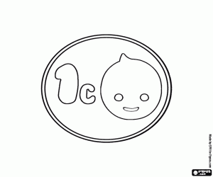 Pypus'ın 1 cent sikke boyama