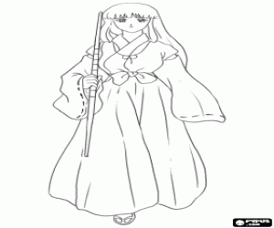 Rahibe Kikyo, Inuyasha boyama