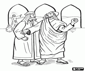 Rahipler ile İsa kızgın boyama