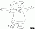 Caillou ile kapak, mutlu ve yaz aylarında açık kollar ile