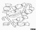 Çeşitli şekerler ve tatlılar - Şeker, şekerleme sopa ve çocuk oyuncağı