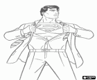 Clark Kent onun kırmızı ve mavi üniforma ile adalet için savaşmaya Superman olma