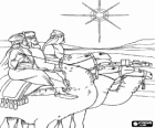 Magi Bethlehem kendi deve ile Noel Yıldızlı uyguladıktan sonra gelmesi