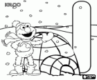 Harfi I Elmo bir Igloo yanında