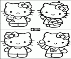 Hello Kitty çizimleri ile doğum davetiyeleri