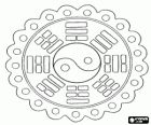 Mandala Yin-Yang sembolü, yin ve yang ile