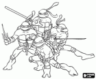 Dört Ninja Kaplumbağalar: Leonardo, Michelangelo, Donatello ve Raphael. Ninja Kaplumbağalar, TMNT