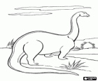 Apatosaurus veya Brontosaurus uzun boynu ile ufuk tarama