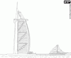Burj Al Arab Hotel, lüks otel, bir binanın yapay bir ada, Dubai,  Birleşik Arap Emirlikleri üzerinde 321 metre
