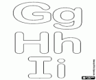 Harfler G, H ve I balonu alfabenin