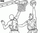 bir savunma karşısında iki puan için çalışıyoruz Basketbol çalar