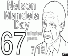 18 Temmuz Nelson Mandela Uluslararası Günü. Nelson Mandela 67 yıl için sosyal adalet için mücadele ediyor, sizi 67 dakika ile başlayın