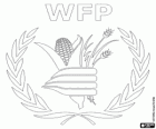 WFP, logo, Dünya Gıda Programı. WFP, World Food Programme, İngilizcede, Birleşmiş Milletler logosu