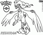 Reshiram, efsanevi Pokemon, Ejderha / Yangın. Pokémon Siyah maskot