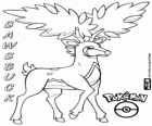 Sawsbuck, yaz aylarında Pokémon geyik. Mebukijka Japonca Mevsimlik Pokémon