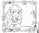Holly Hobbie ile uğurböceği, kelebekler ve çiçekler