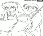 InuYasha ve Miroku, bir Budist rahip