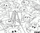 Puffle sanatçı arkadaşlarının resim boyama