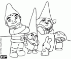 Gnomeo, Benny, Lady Blueberry ve Shroom. Sevimli Cüceler Cino ve Jülyet gelen karakterler