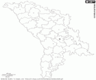 Moldova Cumhuriyeti haritası. Ukrayna ve Romanya ile çevrili ülke