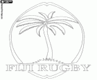 Fiji rugby Milli Takım logosu, Flying Fijians. Amblem, palmiye ağacı