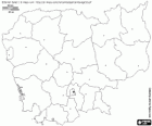 Kamboçya Haritası. Sermaye: Nom Pen. Tayland Körfezi sahillerinde ile Güneydoğu Asya'da ülke