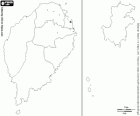 São Tomé ve Príncipe Demokratik Cumhuriyeti Haritası. Sermaye: São Tomé. Gine Körfezi Adaları ülke