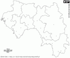 Gine Haritası. Sermaye: Conakry. Batı Afrika ülkesi Atlas Okyanusu kıyıları ile
