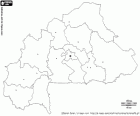 Burkina Faso Haritası. Sermaye: Ouagadougou. Batı Afrika'da denize çıkışı olmayan ülkenin