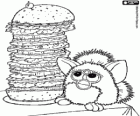 Büyük bir hamburger bir aç Furby