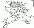 Goku süper sayajin 2. Goku Kamehameha saldırı atar