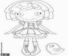 Lalaloopsy oyuncak bebek Dot Starlight ile evde beslenen hayvan, kuş