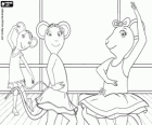 Angelina Ballerina ve arkadaşlarının içinde dans provaları