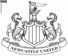 F.C. logosu ile Newcastle United. Newcastle upon Tyne bölgesinde kurulmuş futbol kulübü. Olarak da bilinen The Magpies, çizgi ve Geordielerin
